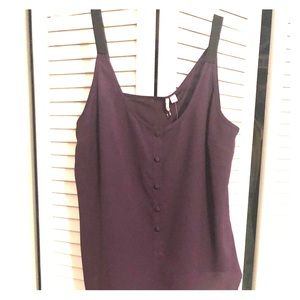 NWT - Chic, deep purple tank w asymmetrical straps
